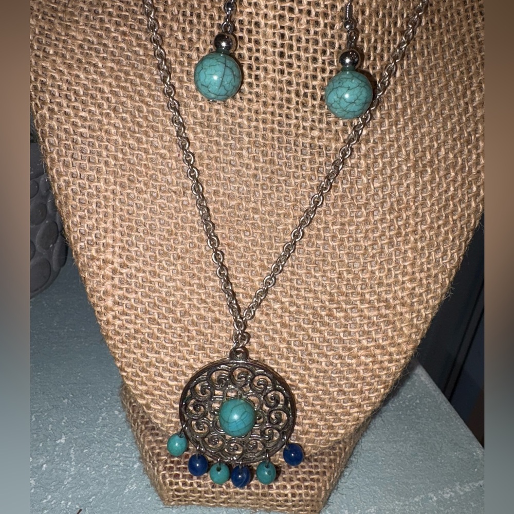 Turquoise and Silver Jewelry Set